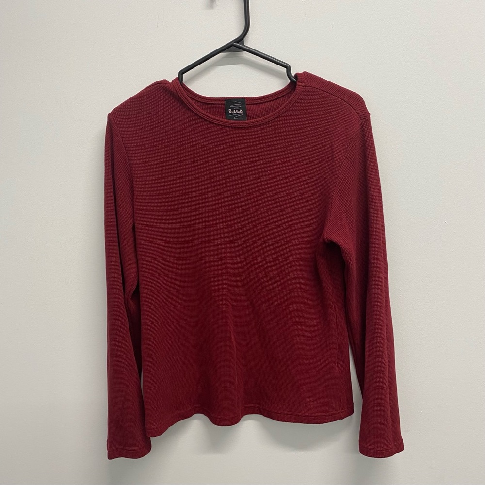 VINTAGE LONG SLEEVE BURGUNDY TOP